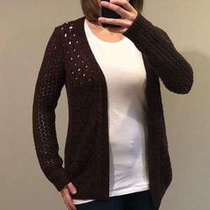 Brown cardigan sweater